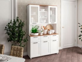 Буфет Катерини (дуб бельмунд/белое дерево) в Берёзовке - beryozovka.mebel-nsk.ru | фото