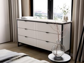 Комод 6 ящиков Нора (персидский жемчуг) в Берёзовке - beryozovka.mebel-nsk.ru | фото