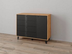 Комод «Катрин-13» ( дуб крафт золотой/карбон вулкан) в Берёзовке - beryozovka.mebel-nsk.ru | фото