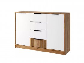 Комод КМ-002 Ивис (дуб крафт золотой/белый) в Берёзовке - beryozovka.mebel-nsk.ru | фото