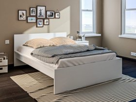 Кровать двуспальная 1,4м Леон СБ-3368 (белый) в Берёзовке - beryozovka.mebel-nsk.ru | фото