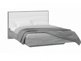 Кровать двуспальная 1,6 м «Миранда» Тип 1 (Дуб Гамильтон/Белый глянец) в Берёзовке - beryozovka.mebel-nsk.ru | фото