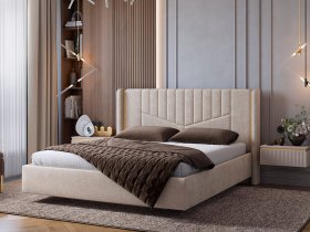 Кровать двуспальная 1,6м Диор (кашемир суфле (велюр)) в Берёзовке - beryozovka.mebel-nsk.ru | фото