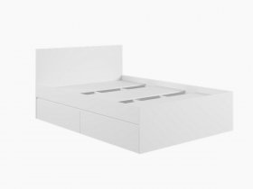 Кровать двуспальная с ящиками 1,4м Мадера-М1400 (белый) в Берёзовке - beryozovka.mebel-nsk.ru | фото