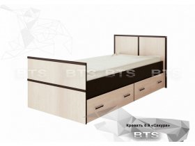 Кровать односпальная с ящиками 0,9м Сакура (BTS) в Берёзовке - beryozovka.mebel-nsk.ru | фото