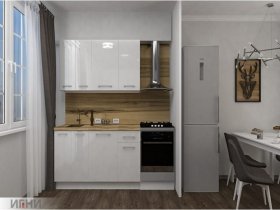 Кухонный гарнитур МДФ Выгодно и точка 1,5 м (белый глянец) в Берёзовке - beryozovka.mebel-nsk.ru | фото