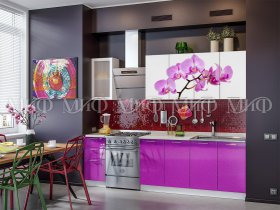 Кухонный гарнитур Орхидея (фиолетовый) в Берёзовке - beryozovka.mebel-nsk.ru | фото