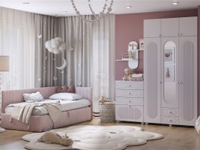 Модульная детская Милана (белое дерево/сакура) в Берёзовке - beryozovka.mebel-nsk.ru | фото
