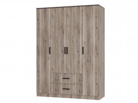 Шкаф четырехстворчатый Титан (дуб смоки) в Берёзовке - beryozovka.mebel-nsk.ru | фото