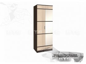 Шкаф двухстворчатый с зеркалом платяной-бельевой Сакура (BTS) в Берёзовке - beryozovka.mebel-nsk.ru | фото