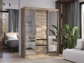 Шкаф-купе ШКК-06 Энигма (венге/дуб каньон) в Берёзовке - beryozovka.mebel-nsk.ru | фото