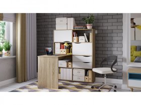 Стол письменный тип 7 (дуб сонома/белый ясень) в Берёзовке - beryozovka.mebel-nsk.ru | фото