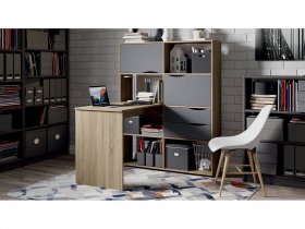 Стол письменный тип 7 (дуб сонома/графит серый) в Берёзовке - beryozovka.mebel-nsk.ru | фото