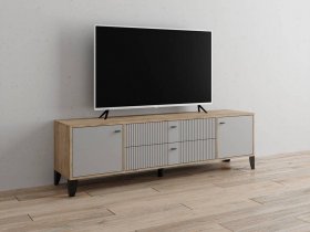 Тумба под ТВ Парус-10 (дуб крафт серый/серый) в Берёзовке - beryozovka.mebel-nsk.ru | фото