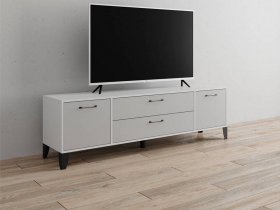 Тумба под ТВ Парус-13 (белый/серый камень) в Берёзовке - beryozovka.mebel-nsk.ru | фото