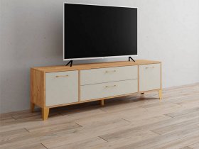 Тумба под ТВ Парус-13 (дуб крафт золотой/кашемир) в Берёзовке - beryozovka.mebel-nsk.ru | фото