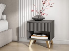 Тумба прикроватная Эккервуд (графит) в Берёзовке - beryozovka.mebel-nsk.ru | фото
