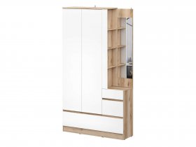 Вешалка с зеркалом Брауни (дуб делано/белый) в Берёзовке - beryozovka.mebel-nsk.ru | фото